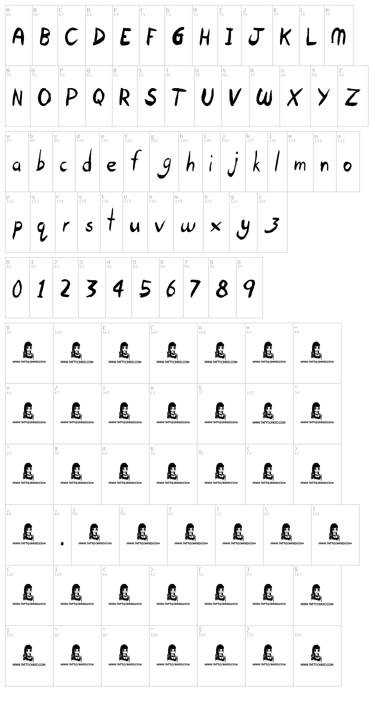 Open Hours font map